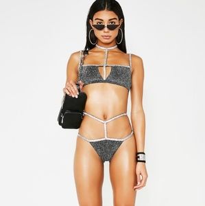 Poster Girl Shimmering Strappy Bralette & Bottoms